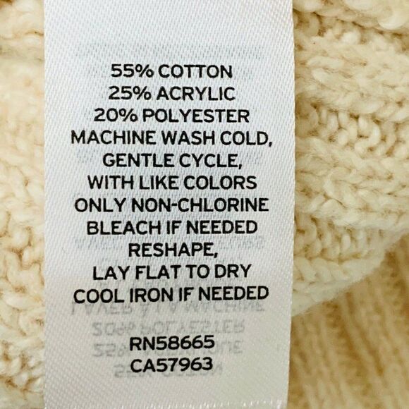 Abound Hooded Sweater Ivory Knit Hoodie Cozy Minimalist Fall Size M - Picture 7 of 7